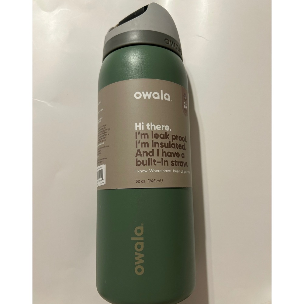 Owala FreeSip 32oz Insulated Stainless Steel Water Bottle Green Matte Green - Picture 1 of 8